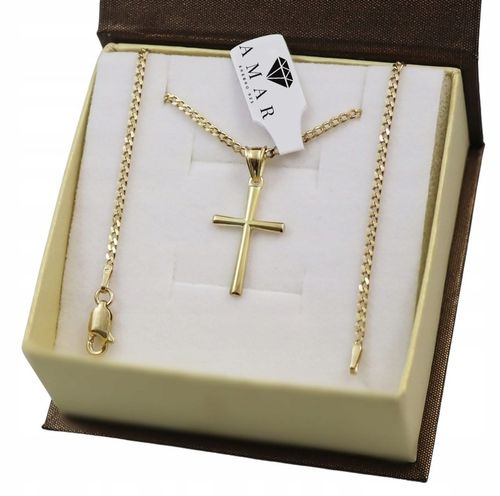 ZŁOTY ŁAŃCUSZEK NA CHRZEST CHRZCINY Z KRZYŻYKIEM PR 925 585 GRAWER PAMIĄTKA na Arena.pl