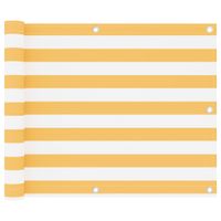 Parawan balkonowy, biało-żółty, 75x600 cm, tkanina Oxford