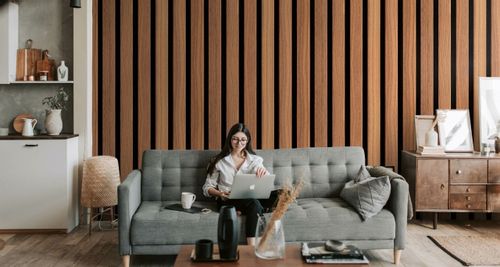 Tapeta LAMELE DREWNO Imitacja DESKI 3D Do Salonu na Arena.pl