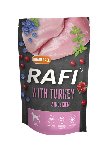 Rafi Mokra Karma dla psów z indykiem 500 g zdjęcie 2