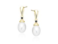 ELEGANCKIE POZŁACANE SREBRNE WISZĄCE SREBRNE KOLCZYKI PERŁY CYRKONIE