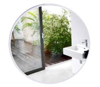 Lustro LOFT  FI80cm białe ścienne okrągłe łazienkowe do salonu sypialni loftowe Industrialne minimalistyczne