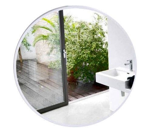 Lustro LOFT FI80cm białe ścienne okrągłe łazienkowe do salonu sypialni loftowe Industrialne minimalistyczne zdjęcie 1