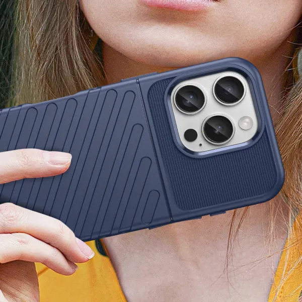 etui silikonowe thunder case do iphone 16 pro - niebieskie zdjęcie 6