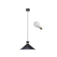 LED LAMPA WISZĄCA EVE 35CM E27 CZARNA ZŁOTA MAT
