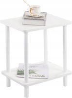 2X STOLIK KAWOWY 2-POZIOMOWY Z PÓŁKĄ BIAŁY 40CM