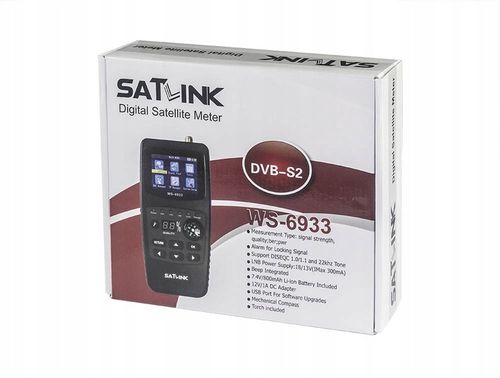 Miernik Satelitarny DVB-S/2 Satlink WS-6933 Sygnał do ustawień anteny na Arena.pl