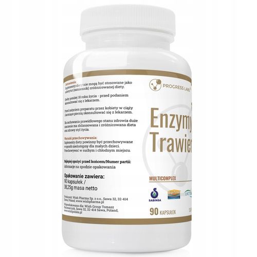 Progress Labs ENZYMY TRAWIENNE Dobre Trawienie Celuloza Błonnik 90 kaps na Arena.pl