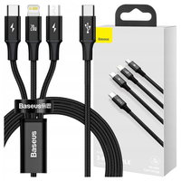 kabel usb 3w1 baseus rapid series, micro usb / lightning / usb-c