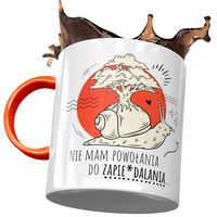 Kubek Pomarańczowy Śmieszny Nie Mam Powołania Z Nadrukiem Ze Zdjęciem