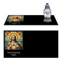 SZKLANA PODSTAWKA POD ZNICZE TWÓJ DOWOLNY TEKST 50 WZORÓW 60x30cm