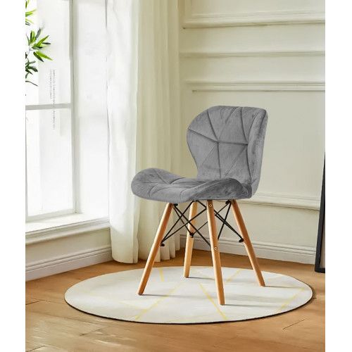 KRZESŁA WELUROWE MODERNHOME 4 SZT SZARE Z DREWNA BUKOWEGO na Arena.pl