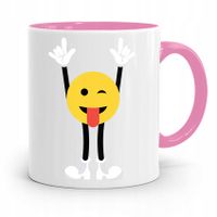 Kubek Różowy Dzień Dziecka Emotka Buźka Z Nadrukiem Ze Zdjęciem