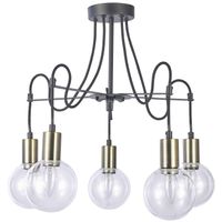 Sufitowa LAMPA 5-punktowa GIANNI MX16096-5A Italux metalowa OPRAWA szklane kule balls przezroczyste