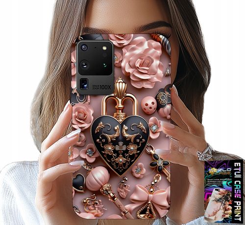 ETUI DO SAMSUNG GALAXY S20 Ultra - KOBIECE WZORY KŁÓDKA SERCE CASE + FOLIA na Arena.pl