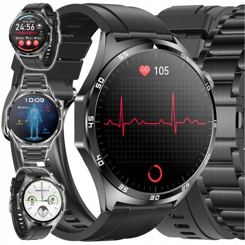 SMARTWATCH ZEGAREK CIŚNIENIOMIERZ EKG GLUKOZA GLIKEMIA HRV ROZMOWY MENU PL na Arena.pl