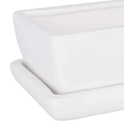 Kaktusiarka Ceramiczna 27cm doniczka biała eco na Arena.pl