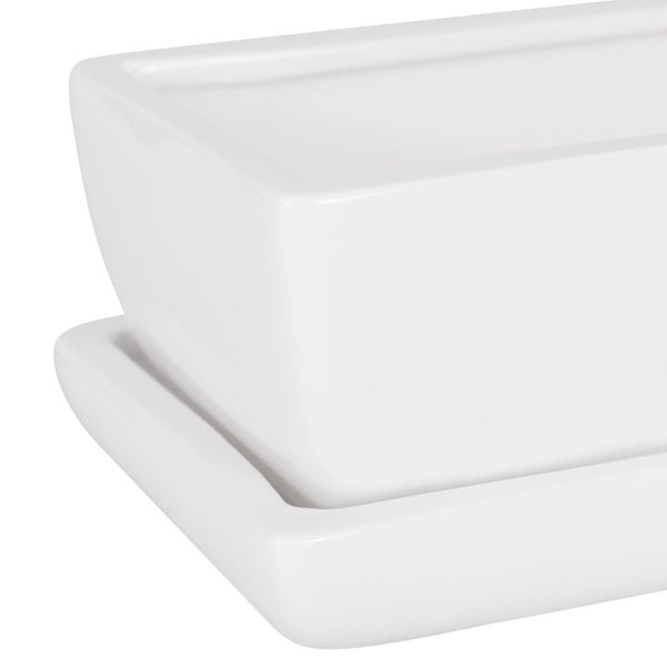 Kaktusiarka Ceramiczna 27cm doniczka biała eco zdjęcie 3