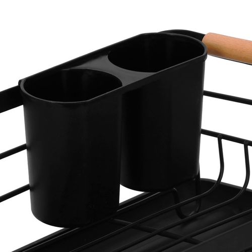 Suszarka metalowa do naczyń i sztućców 42x31x13,5 cm ociekacz do naczyń czarno-brązowy na Arena.pl