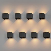 POWYSTAWOWY Zestaw kinkiet ścienny x8 K-Bright GW-A310 3000K IP65 czarny