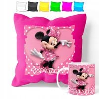 ZESTAW: KUBEK + POSZEWKA - MYSZKA MINNIE - PREZENT WIELE WZORÓW + IMIĘ