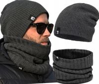 Polski CIEPŁY KOMPLET MĘSKI CZAPKA + KOMIN, KOLORY