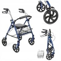 CHODZIK SKŁADANY STELLA podpórka czterokołowa stalowa + KOSZYK -