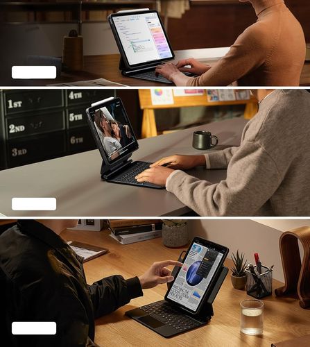 Etui z klawiaturą ESR 6B014A, QWERTZ, do iPad Air 11 cali M2 2024, antracyt na Arena.pl