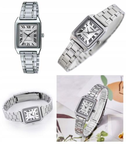 ZEGAREK DAMSKI CASIO LTP-V007 rzymskie cyfry stalowy + BOX +GRAWER na Arena.pl