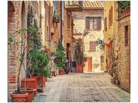 60X50CM STARA ALEJKA TOSKANII OBRAZ ŚCIAN DREWNIANE