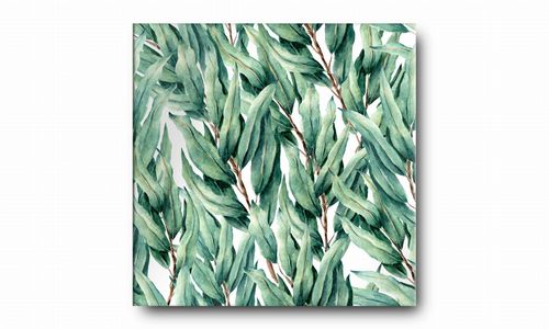 OBRAZ NA PŁÓTNIE 003 Akwarelowe liście 60x60cm na Arena.pl