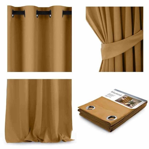 CURT/AH/BLACKOUT/EYELETS/MUSTARD/140X270/1PC zdjęcie 2