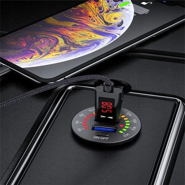 ŁADOWARKA SAMOCHÓD 2x USB 4.8A WOLTOMIERZ MIERNIK zdjęcie 4