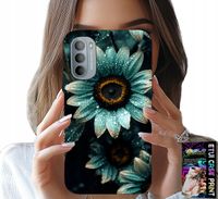 ETUI DO MOTOROLA G31 / G41 - NIEBIESKA GERBERA STOKROTKA KWIAT +FOLIA