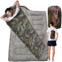 ŚPIWÓR TURYSTYCZNY PODRÓŻNY Z KAPTUREM MUMIA DUŻY KOŁDRA MORO 235 x 75 cm