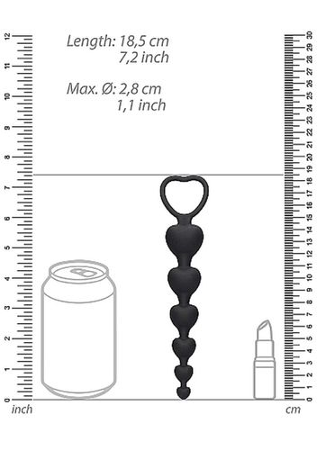 anal heart beads - black na Arena.pl