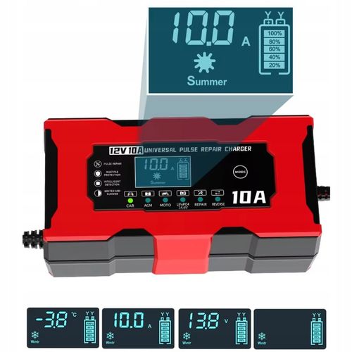 Prostownik Samochodowy Automatyczny z funkcją naprawy akumulatorów 12V 10A na Arena.pl
