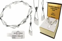 KOMPLET SREBRNY BIŻUTERII DAMSKI 925 AŻUROWY + GRAWER GRATIS SREBRO 925