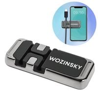 uchwyt na telefon samoprzylepny magnetyczny z organizerem do kabli czarny