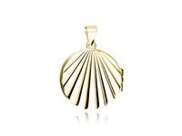 Delikatny pozłacany srebrny otwierany wisiorek okrągłe puzderko sekretnik muszla muszelka srebro 925 Z1903G