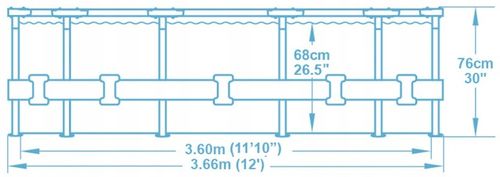 Basen stelażowy 366x76 POMPA FILTR Rodzinny ZESTAW ogrodowy na Arena.pl
