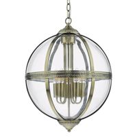 Salonowa lampa wisząca Vanessa VAN0575 Dar Lighting przezroczysta mosiądz
