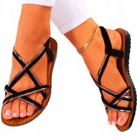 SANDAŁY DAMSKIE SPORTOWE PASKI GUMA PŁASKIE