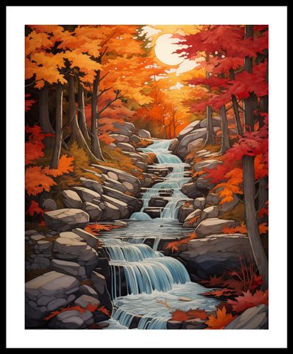 Plakat 40x50cm Jesienne Wodospady na Arena.pl