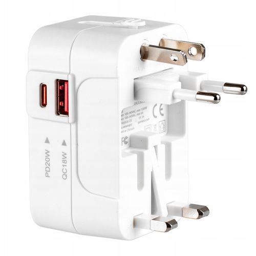 PRZEJŚCIÓWKA ADAPTER GNIAZDKA PODRÓŻNY UK USA EU CAŁY ŚWIAT ŁADOWARKA na Arena.pl