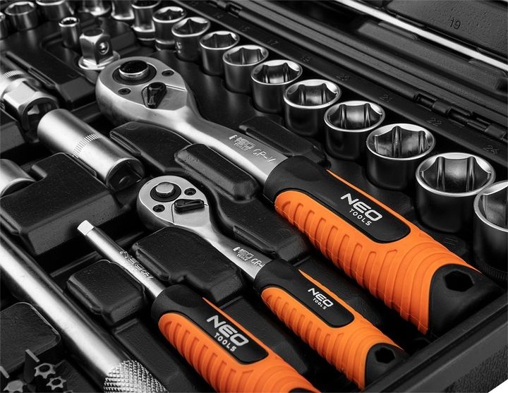 NEO Klucze nasadowe 1/4' 1/2' zestaw 100 szt. 10-206 TORX NASADKI WALIZKA zdjęcie 7