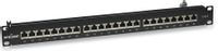 Patch panel FTP Cat6 24 porty, 1U, czarny