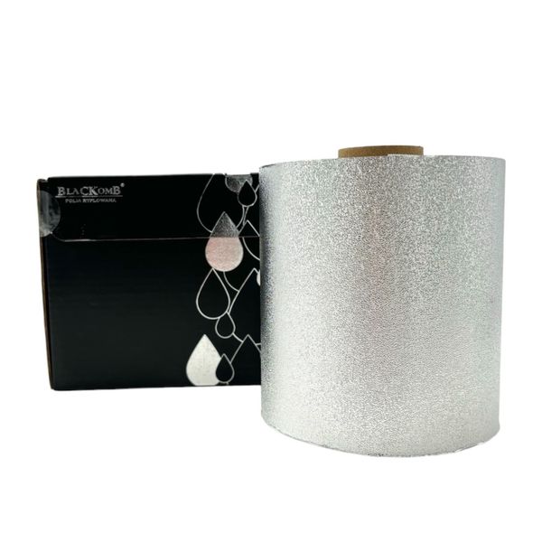 BLACKOMB Folia fryzjerska ryflowana Srebrna 100m - HF020 zdjęcie 1
