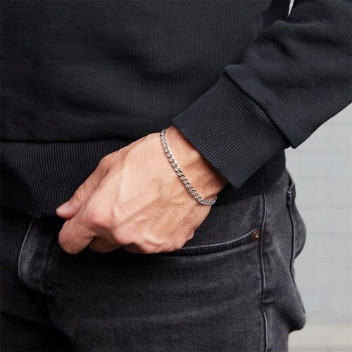 SREBRNA BRANSOLETKA MĘSKA SREBRO 925 DIAMENTOWANA PANCERKA NA PREZENT PEŁNA na Arena.pl