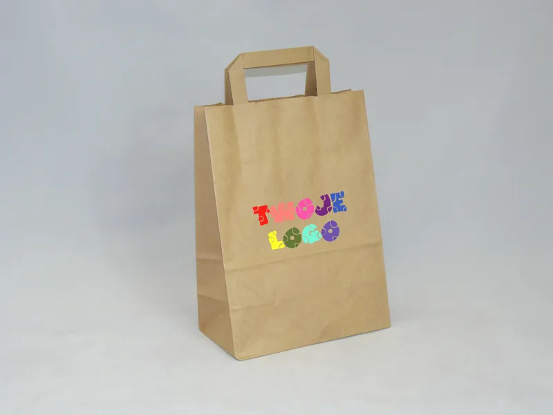 Torba papierowa beżowa 22 x 11 x 31 cm zdjęcie 4